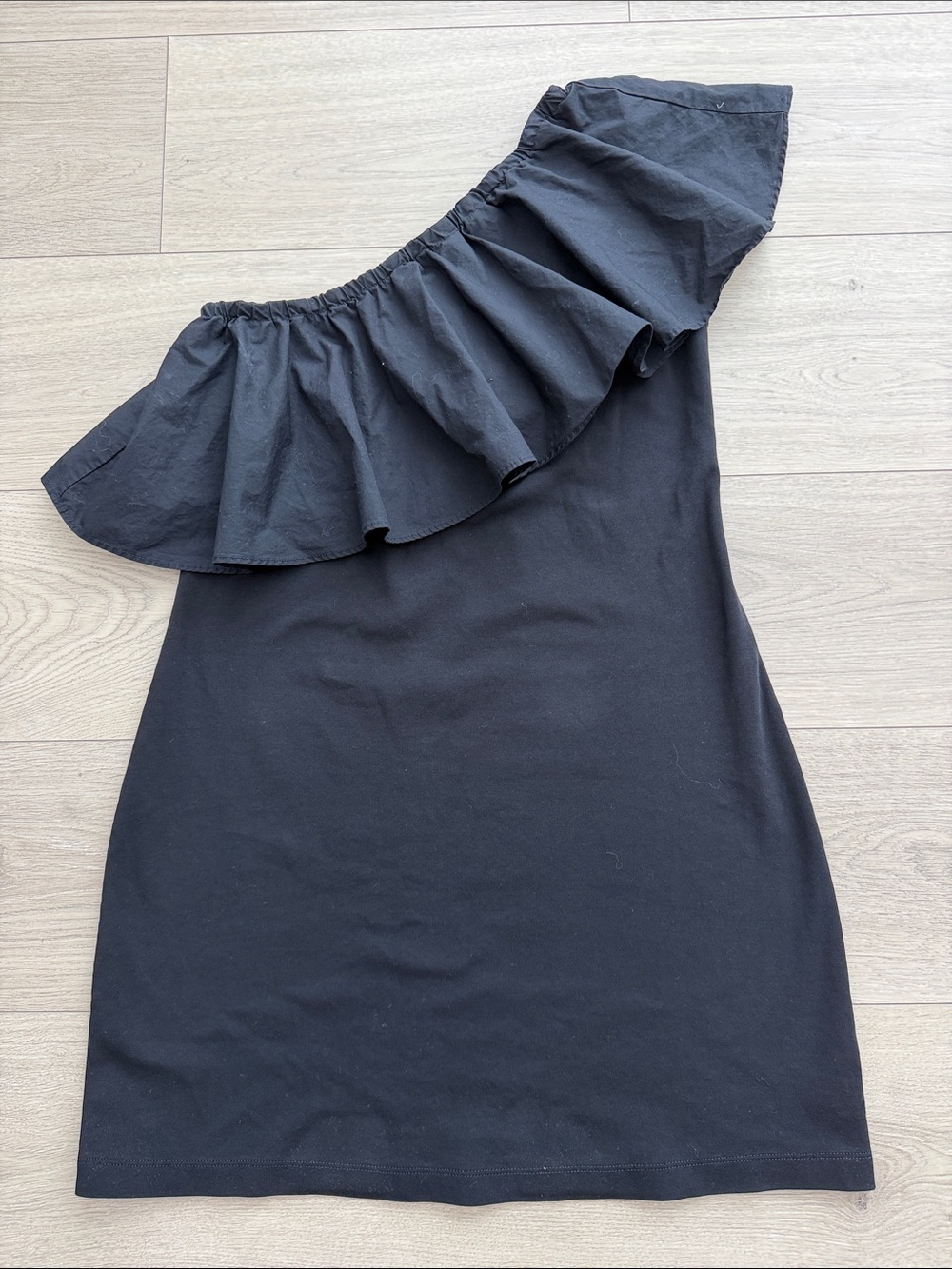 a new day Black One-Shoulder Ruffle Dress